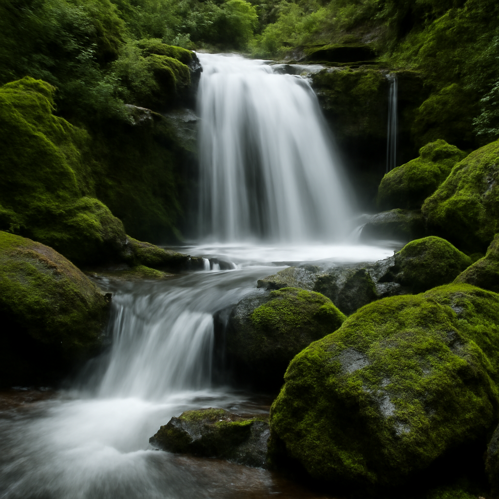 Cascada o salto de agua cerca de Luz de Aroa
