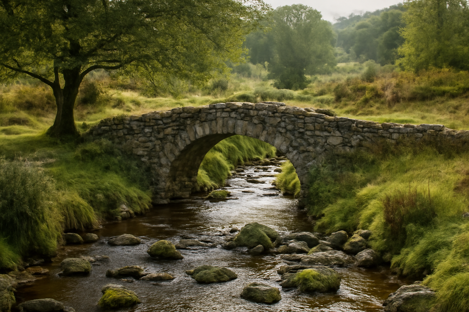 Arroyo o puente rural cerca de Luz de Aroa