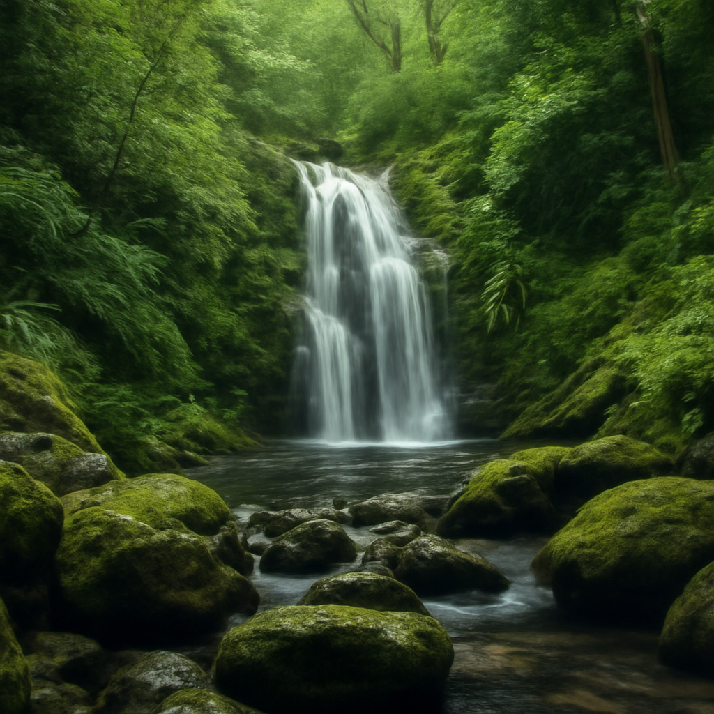 Cascada o salto de agua cerca de Luz de Aroa