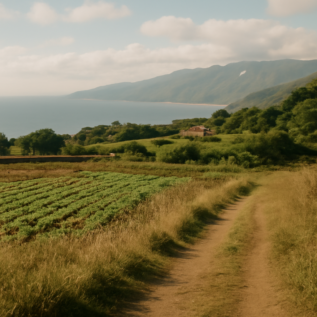 Paisaje rural tranquilo en Garafía para una guía de senderismo y descanso