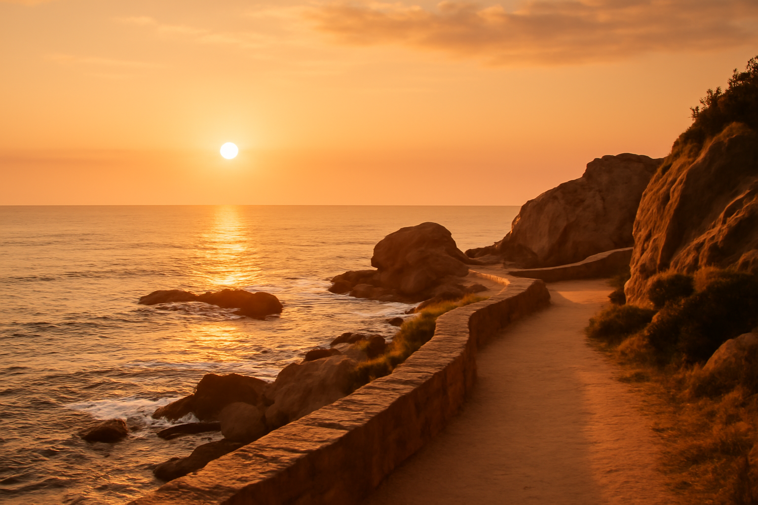 Atardecer en la costa cerca de can boni