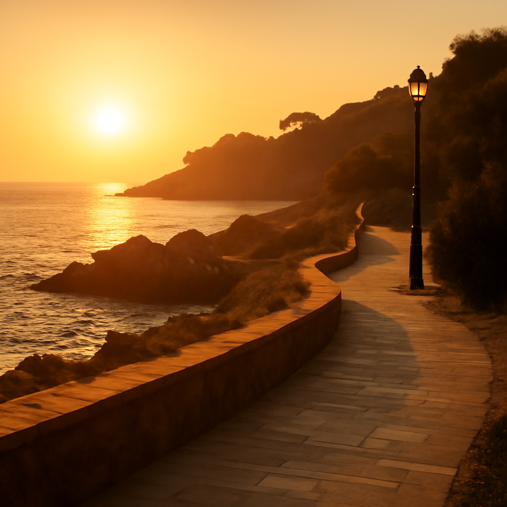 Atardecer en la costa cerca de can boni