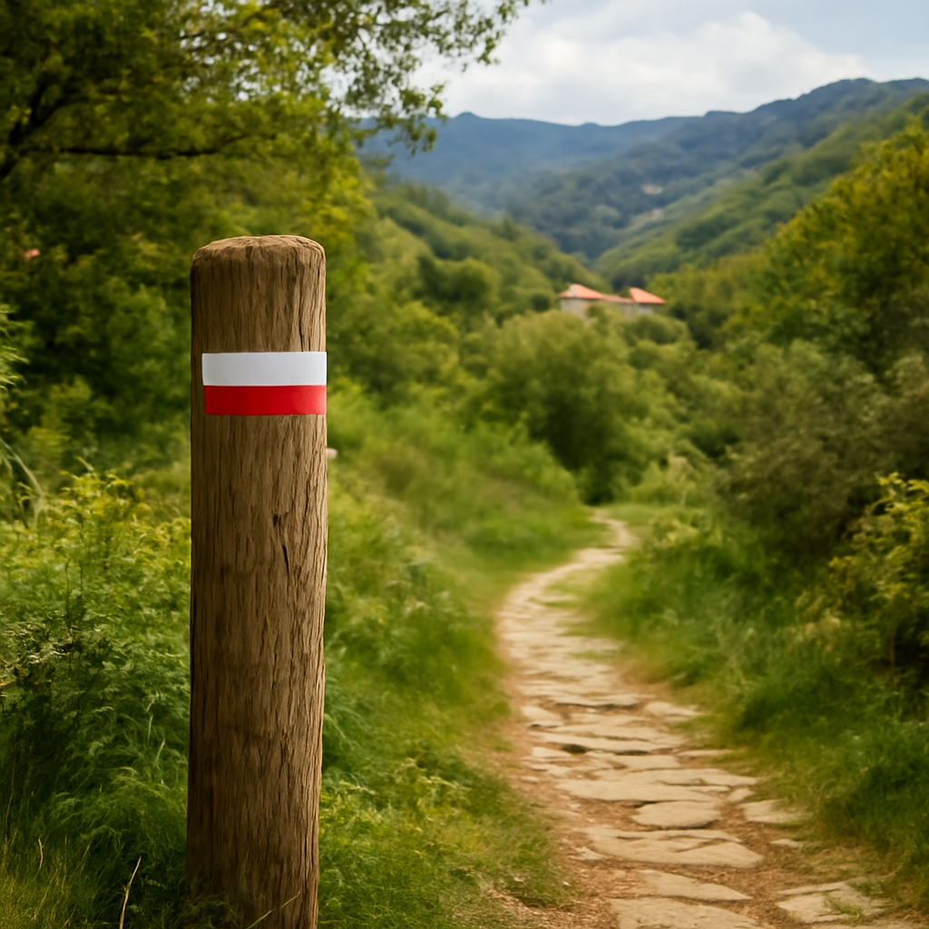 Señal de ruta y senderismo cerca de Casa Rural a Sara