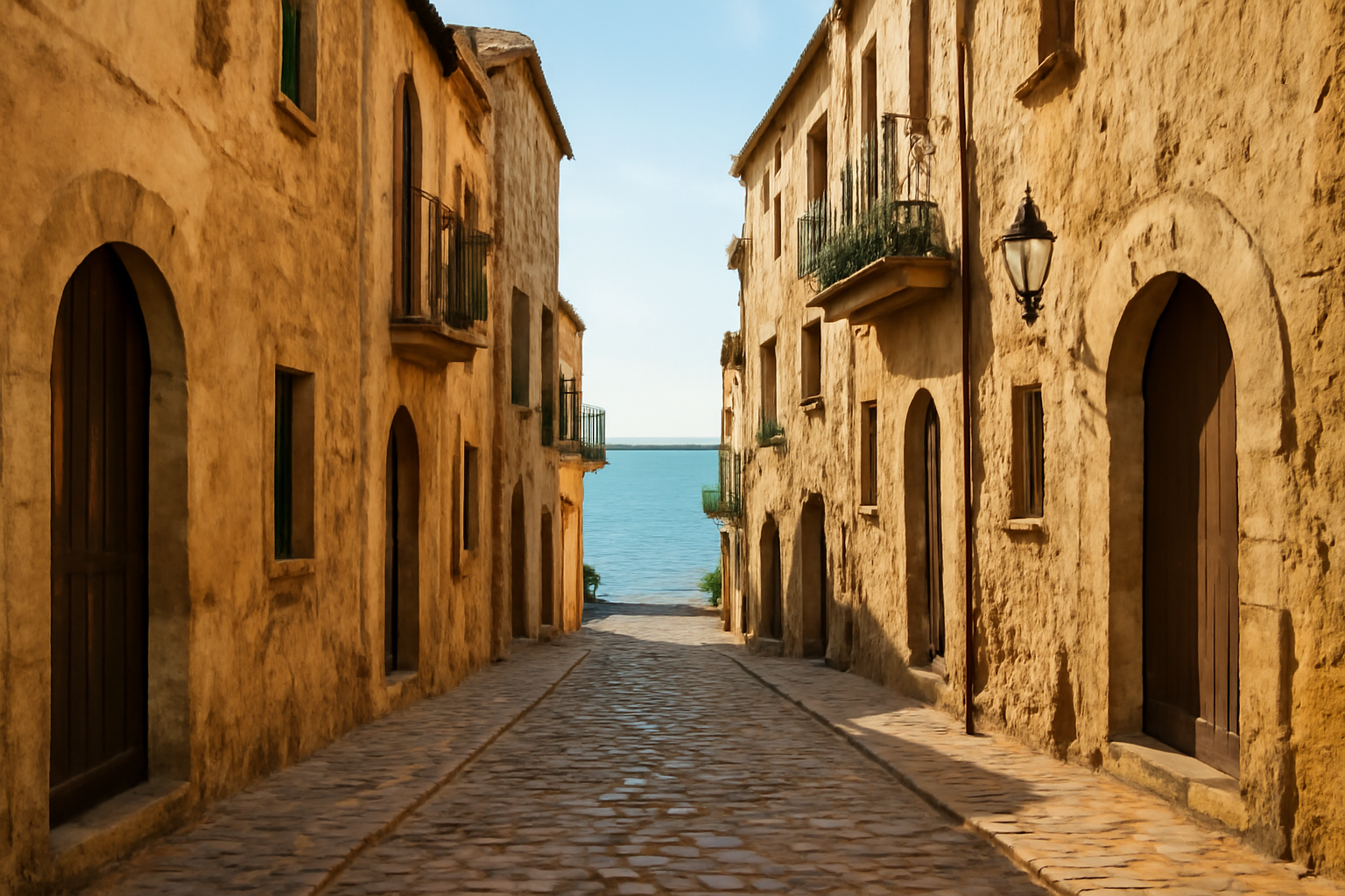 A charming Mediterranean old town with historic streets and coastal atmosphere