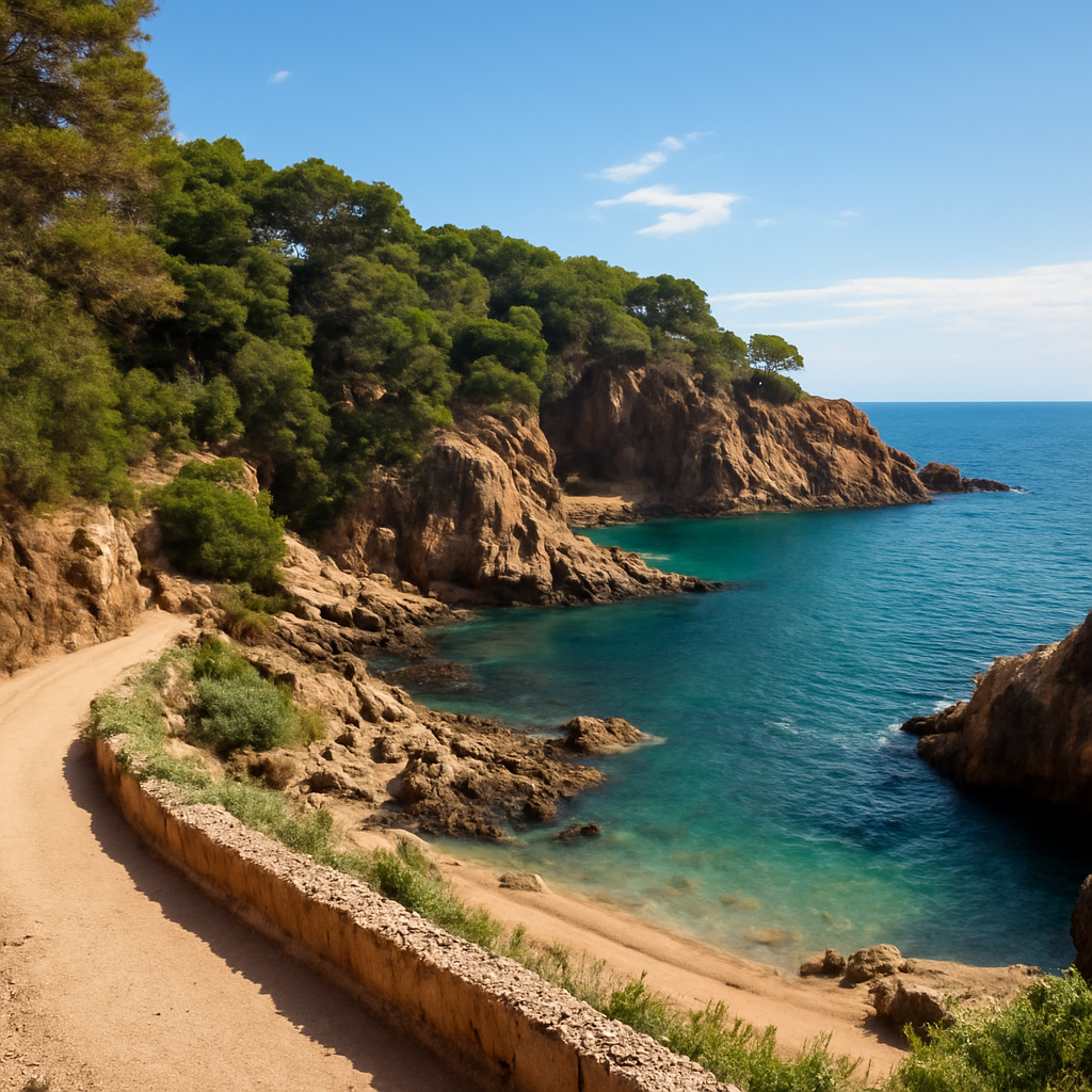 A scenic Costa Brava cove with sea views and a coastal walking path