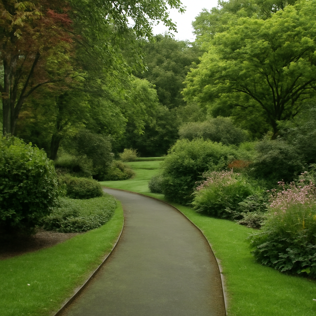 Paseo tranquilo en un jardín urbano de Barakaldo