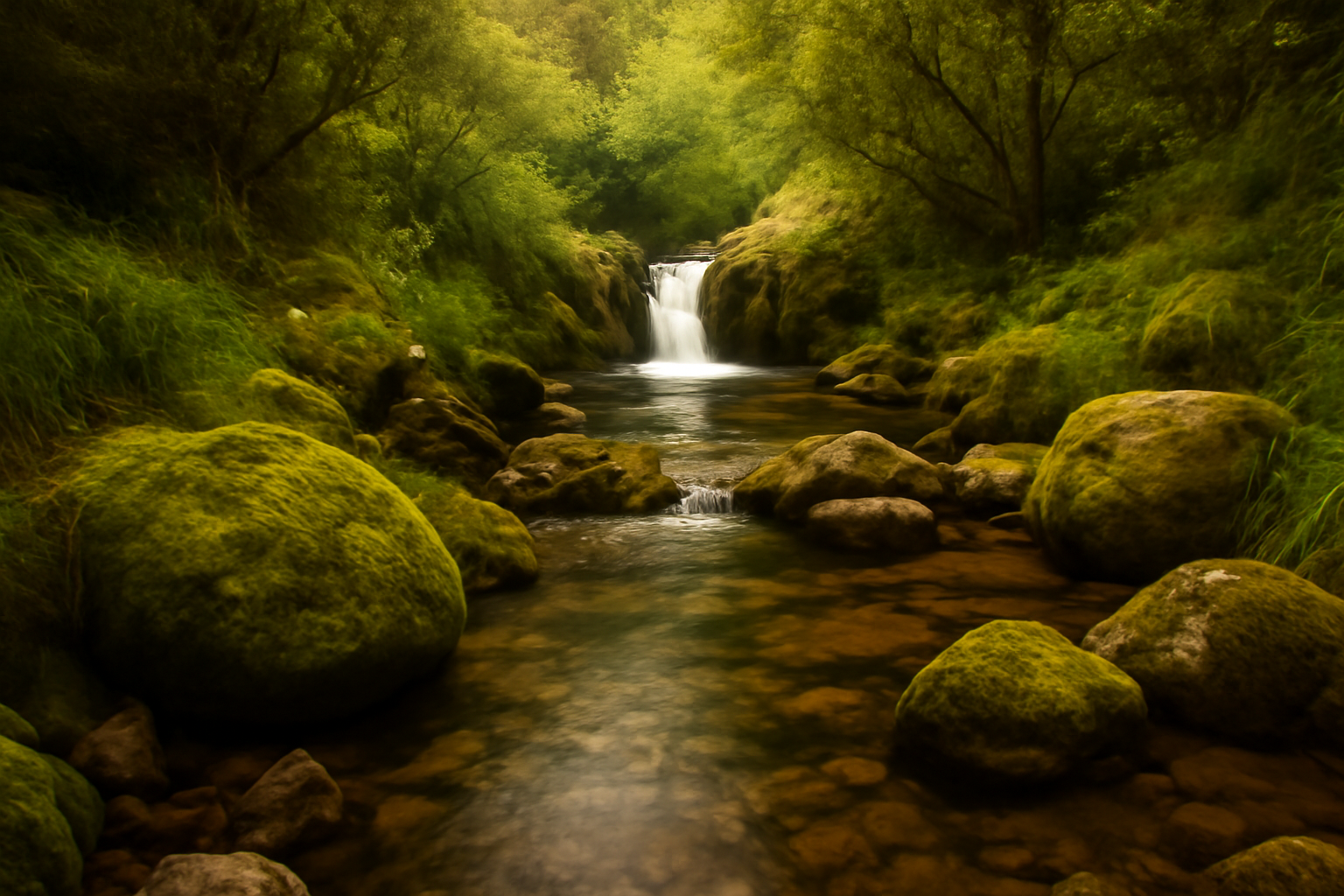Río y poza natural cerca de Apartamento Portillo