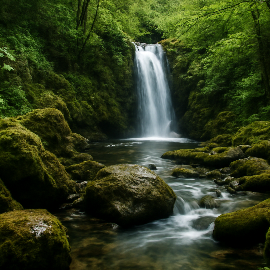 Cascada o salto de agua cerca de Davant Mar