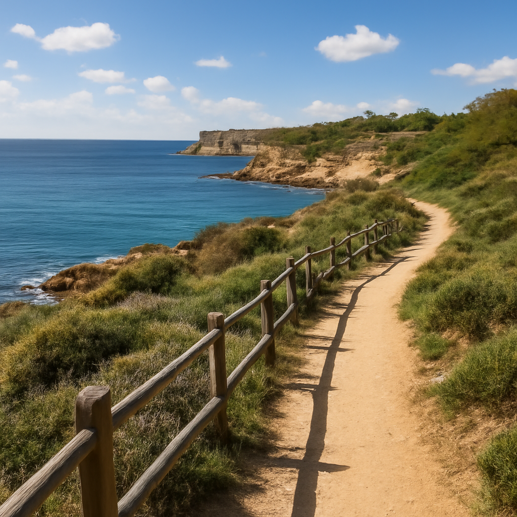 Camino costero junto al mar en Palamós