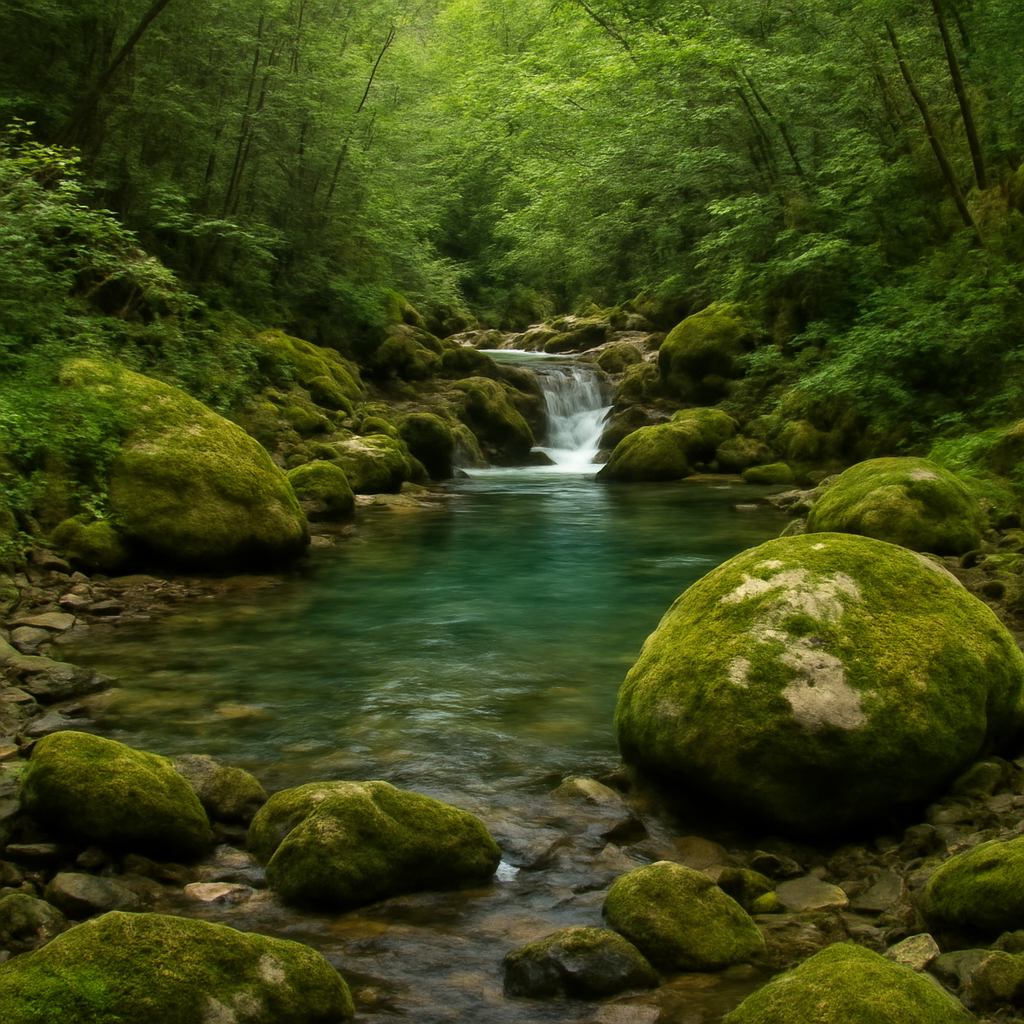 Río y poza natural cerca de Casa grande · Parrilla Asador Aira