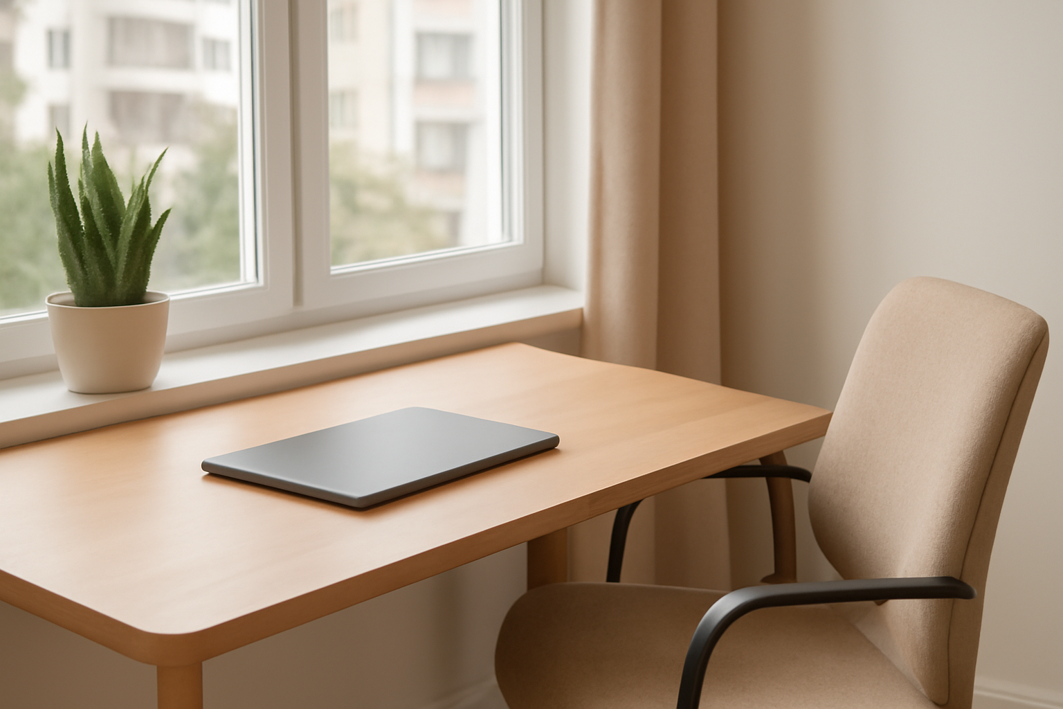 Espacio práctico para trabajar cerca de Habitaciones Aira