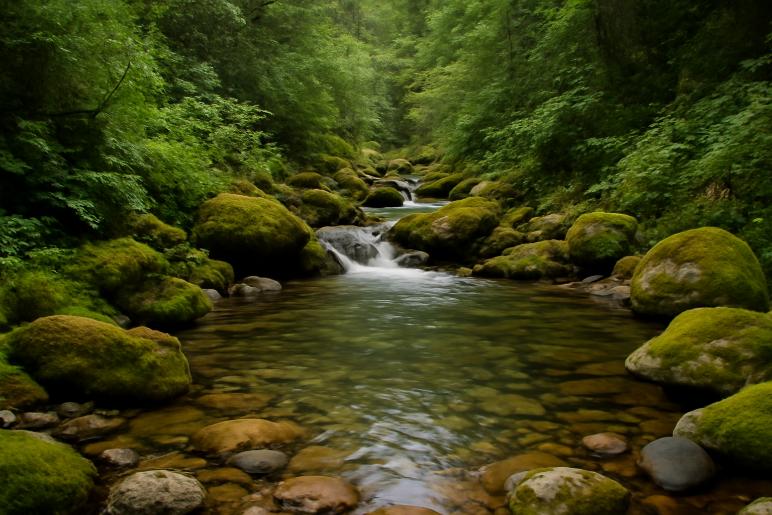 Río y poza natural cerca de Villa Destino