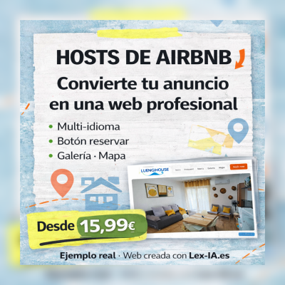 Ejemplo de web para hosts de Airbnb creada para apartamentos turísticos